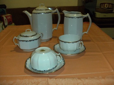 Serwis kawa-herbata na 12 os cieniutka biała porcelana -1