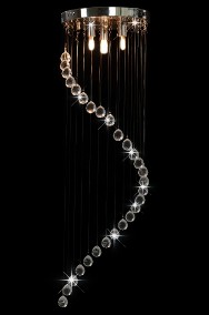 vidaXL Lampa sufitowa z kryształami i koralikami, srebrna, spirala, G9 281578-2