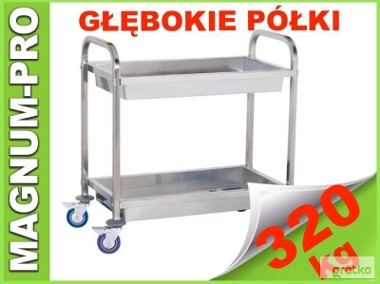 Wózek kelnerski transportowy głęboki 2 półki-1