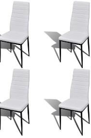 4 wysokie białe krzesła do jadalni + stół ze szklanym blatem271691-2