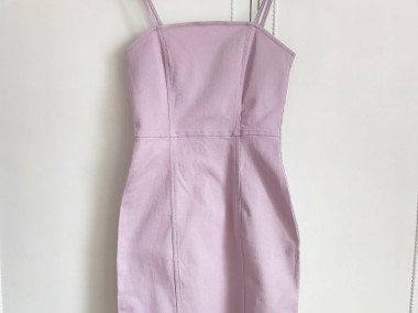Moni sukienka H&M denim jeans XS 34 S 36 liliowa fioletowa dżinsowa-1