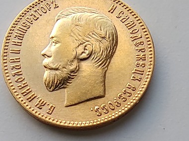 10 rubli 1902 Mikołaj II Rosja Moneta Złota Waga: 8,6 g dobry stan-1