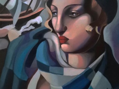 Tamara Łempicka . Kobieta z niebieski szalikiem-1