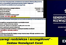 "Szeregi rozdzielcze i szczegółowe" - Zestaw 2 Rozwiązań Excel. poziom - Studia 