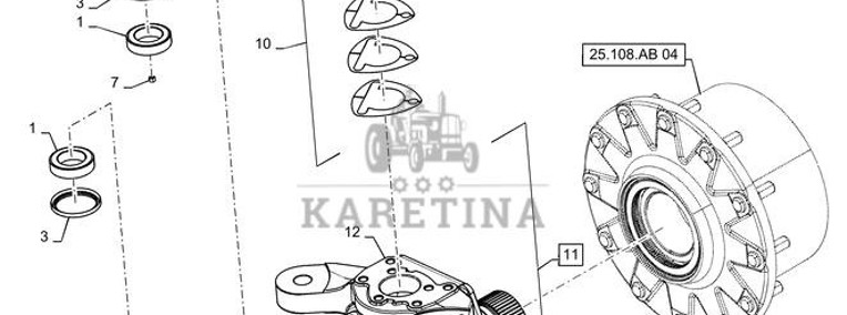 New Holland T6090 T6070 Zespół przegubu 84345690-1