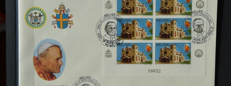 Papież Jan Paweł II Belize I FDC Ks Chrostowski 40 -1