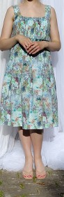 Kolorowa kwiatowa sukienka XL 42 na lato midi kwiaty retro kobieca-3