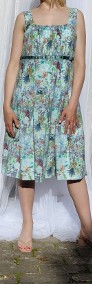 Kolorowa kwiatowa sukienka XL 42 na lato midi kwiaty retro kobieca-4