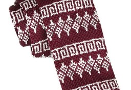 Krawat z dzianiny wzór norweski knit