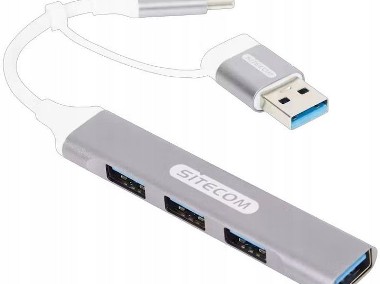 HUB rozdzielacz USB C + USB A - 4 porty USB 3.0 - wykonany z aluminium-1