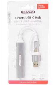 HUB rozdzielacz USB C + USB A - 4 porty USB 3.0 - wykonany z aluminium-2