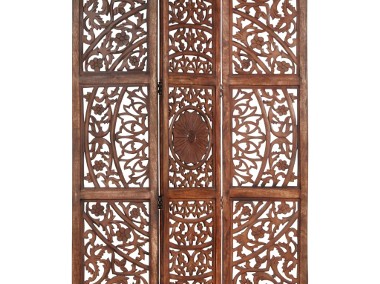 vidaXL Parawan 3-panelowy, rzeźbiony, brązowy 120x165 cm, drewno mango285338-1