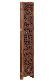 vidaXL Parawan 3-panelowy, rzeźbiony, brązowy 120x165 cm, drewno mango285338-2
