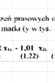 Kombinacja zmiennej objaśnianej, parametry strukturalne, Regresja Cząstkowa Exce-2