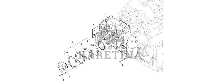 John Deere 9470RX - Obudowa R552925 (Przekładnia Power Shift)-1