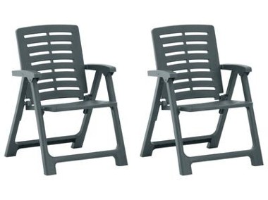 vidaXL Krzesła ogrodowe, 2 szt., plastikowe, zieloneSKU:315837-1