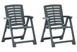 vidaXL Krzesła ogrodowe, 2 szt., plastikowe, zieloneSKU:315837