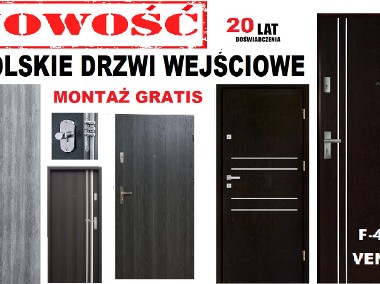 Drzwi wejściowe do mieszkania zewnętrzne drewniane i metalowe z montażem -1