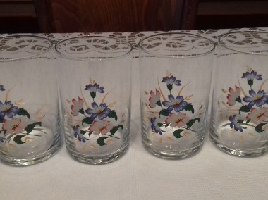 Szklanki klasyczne z kwiatami, Vintage, do sprzedania-1