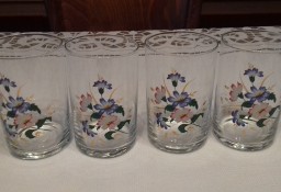 Szklanki klasyczne z kwiatami, Vintage, do sprzedania