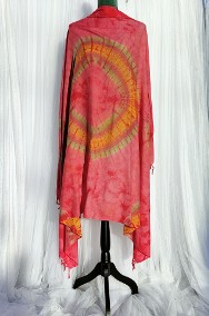 Duża chusta szal tie dye barwiona boho bohemian hippie etno pomarańczowa-2