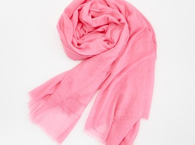 Nowy szal chusta różowa róż neon bawełna oversize lekka cienka na lato wiosnę-1