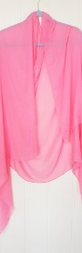Nowy szal chusta różowa róż neon bawełna oversize lekka cienka na lato wiosnę-3