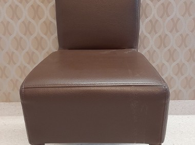 Krzesło z ekoskóry w kolorze ciemnobrązowym-1