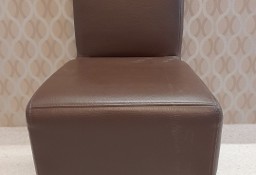 Krzesło z ekoskóry w kolorze ciemnobrązowym