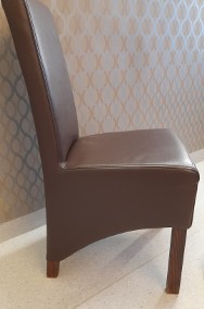 Krzesło z ekoskóry w kolorze ciemnobrązowym-2