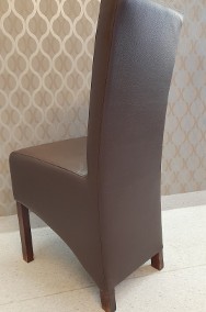 Krzesło z ekoskóry w kolorze ciemnobrązowym-3