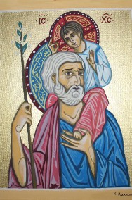 Obraz olejny Święty Józef i Jezus Chrystus ikona-3