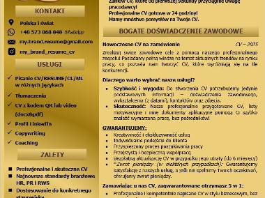 Nowoczesne, profesjonalne CV/Idealne dla TOP menedżerów/Różne języki/ w 24h-1