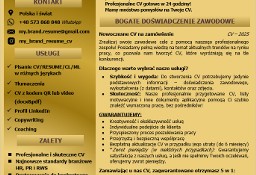 Nowoczesne, profesjonalne CV/Idealne dla TOP menedżerów/Różne języki/ w 24h