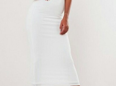 (40/L) Długa, biała, ołówkowa sukienka wieczorowa z Londynu/ NOWA-1