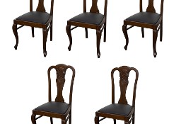 Dębowe stylowe krzesła stare zabytkowe pięć krzeseł lata 20