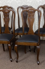 Dębowe stylowe krzesła stare zabytkowe pięć krzeseł lata 20-2