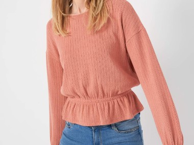 Nowa bluzka Orsay M 38 sweter brzoskwiniowo różowa ściągacz prążkowana-1
