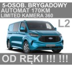 Ford Transit Transit Custom Limited A170KM L2 Brygadowy 5-osob. Kamera 360 Aktywny