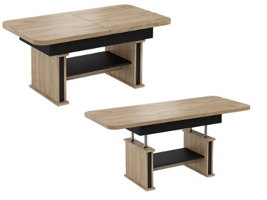 ława rozkładana podnoszona ławostół stolik w stylu loft L02 blat 120+40x70-1