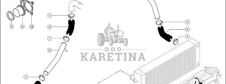 Claas Lexion 560 RURA PŁYNU CHŁODZĄCEGO 0007961331 (Silnik cat c10; układ chłodzenia wodą)-1