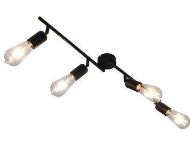 vidaXL Lampa z 4 reflektorami, czarna, 60 cm, E27 281428-1