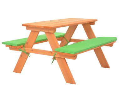 vidaXL Dziecięcy stolik piknikowy z ławkami, 89x79x50 cm, lita jodła 91793-1