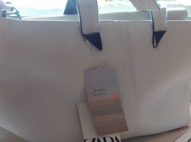 ZARA/ Ekskluzywna, biała torebka biznesowa, torba do ręki i na ramię/ NOWA -1
