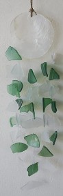 Szklany Dzwonek Wietrzny – Green / White-3