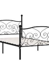 vidaXL Rama łóżka ze stelażem z listw, czarna, metalowa, 90 x 200 cm284454-2