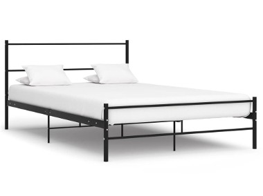 vidaXL Rama łóżka, czarna, metalowa, 140 x 200 cm 286497-1