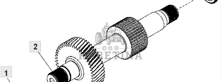 John Deere 9620 DF500 - skrzynia biegów - wał wałek zębaty YZ501734 YZ501869-1