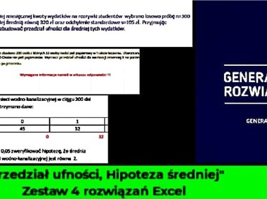 "Przedział ufności, Hipoteza średniej" - Zestaw 4 rozwiązań Excel-1