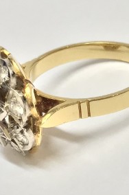 PIERŚCIONEK 750 18K żółte i BIAŁE ZŁOTO DIAMENTY 0.7ct RĘCZNA robota r.14-2